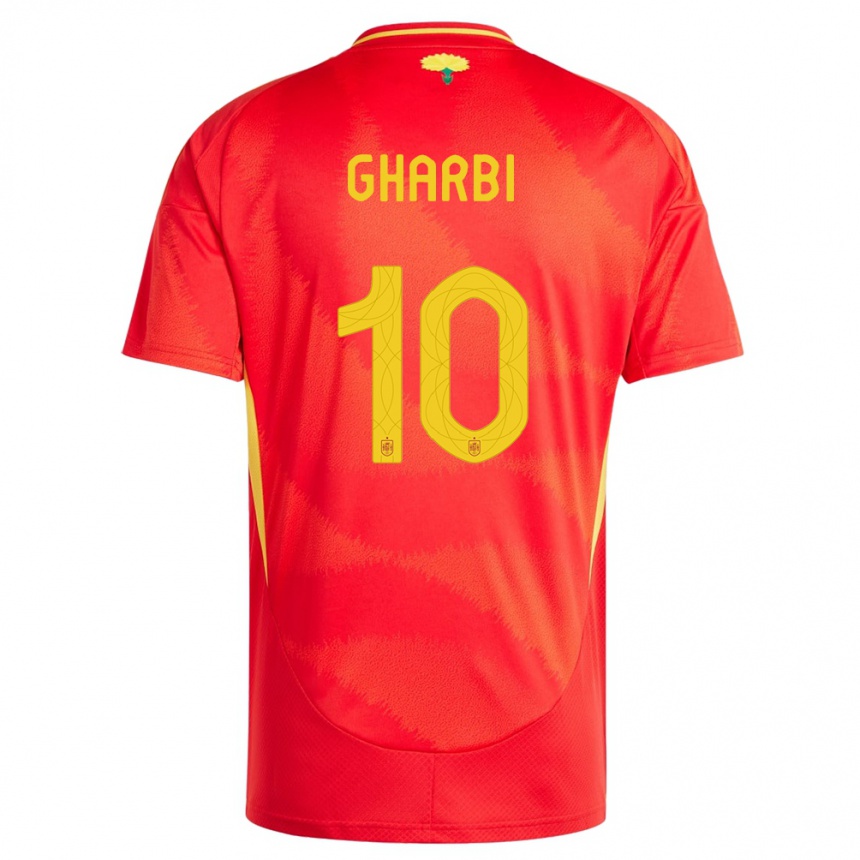 Kinder Fußball Spanien Ismael Gharbi #10 Rot Heimtrikot Trikot 24-26 T-Shirt Luxemburg