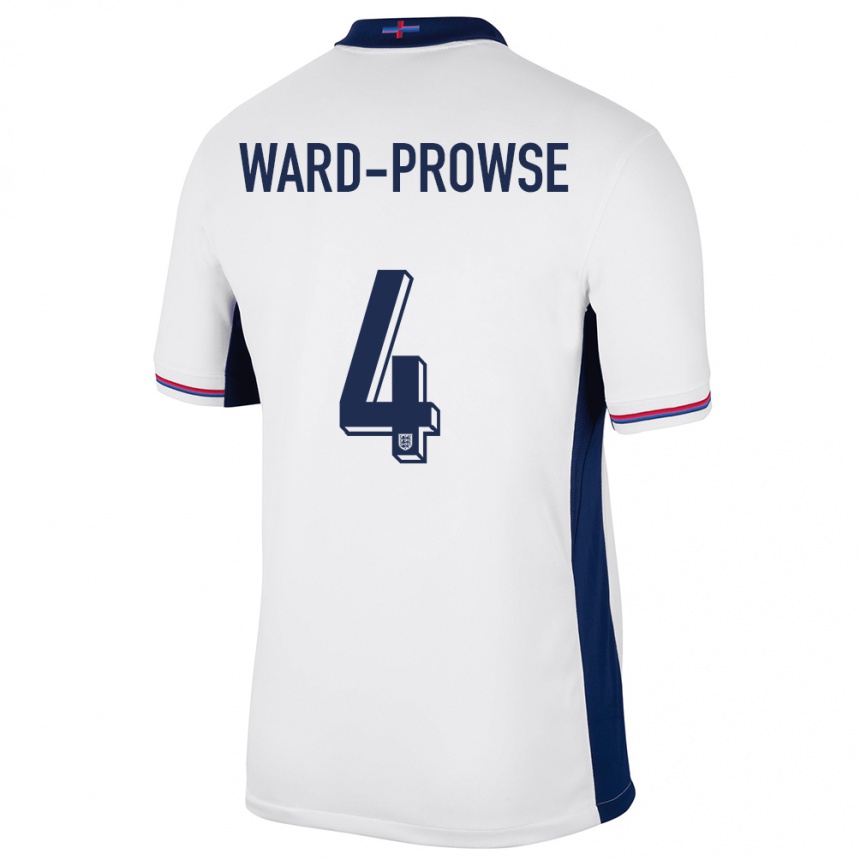 Kinder Fußball England James Ward-Prowse #4 Weiß Heimtrikot Trikot 24-26 T-Shirt Luxemburg