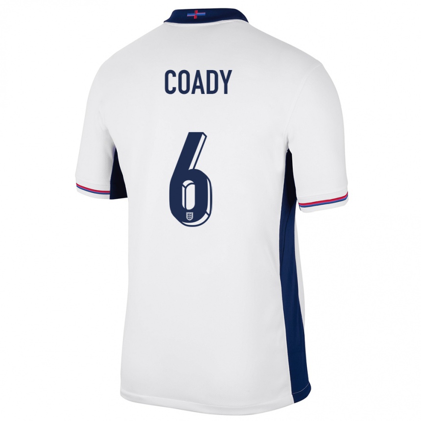 Kinder Fußball England Conor Coady #6 Weiß Heimtrikot Trikot 24-26 T-Shirt Luxemburg