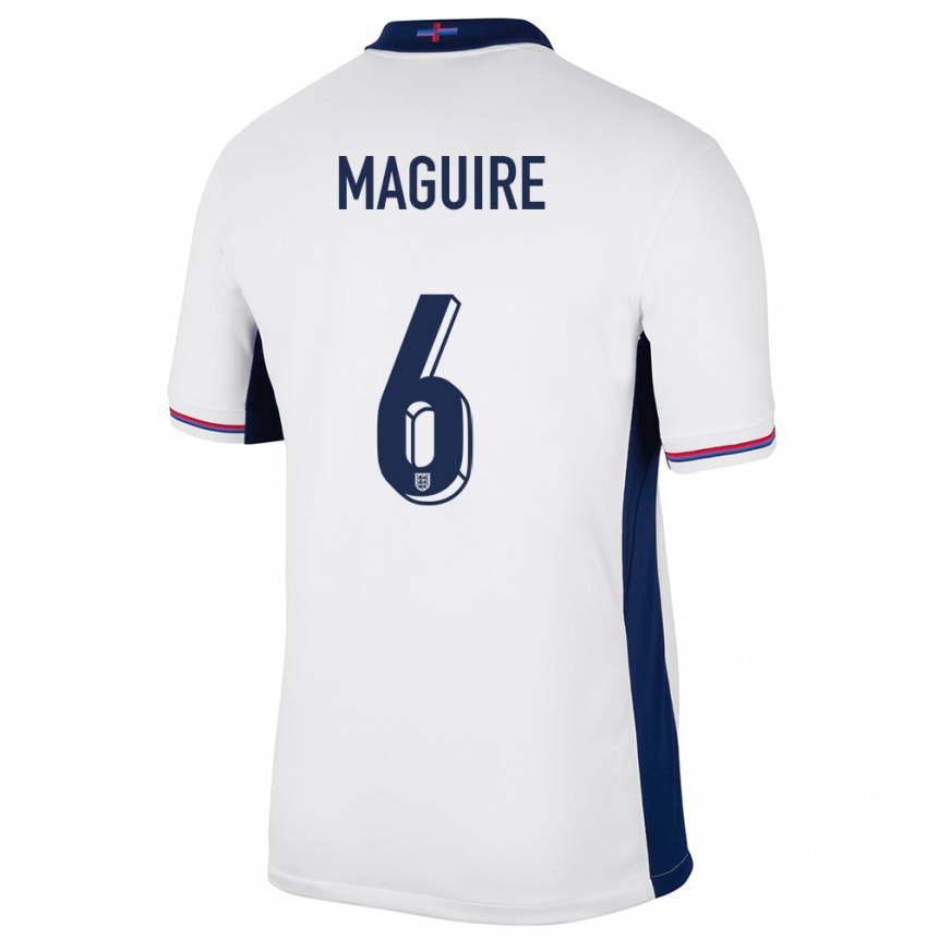 Kinder Fußball England Harry Maguire #6 Weiß Heimtrikot Trikot 24-26 T-Shirt Luxemburg