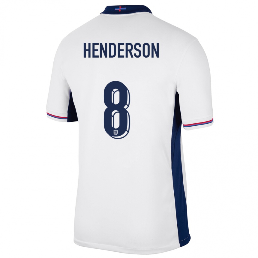 Kinder Fußball England Jordan Henderson #8 Weiß Heimtrikot Trikot 24-26 T-Shirt Luxemburg