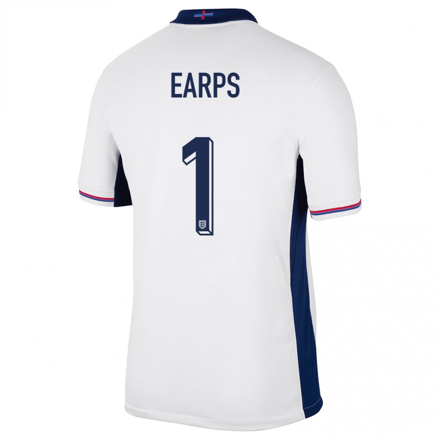 Kinder Fußball England Mary Earps #1 Weiß Heimtrikot Trikot 24-26 T-Shirt Luxemburg