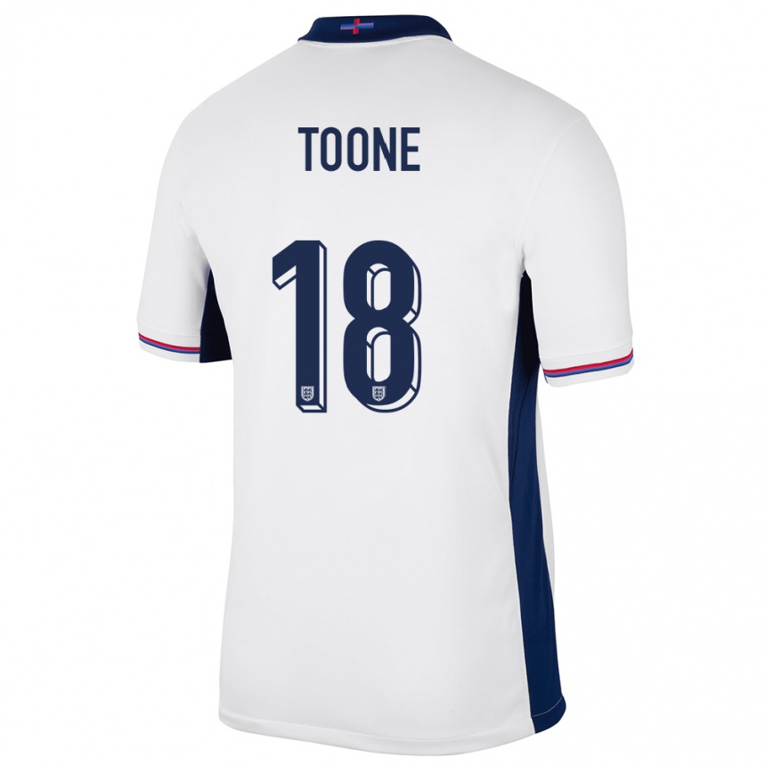 Kinder Fußball England Ella Toone #18 Weiß Heimtrikot Trikot 24-26 T-Shirt Luxemburg