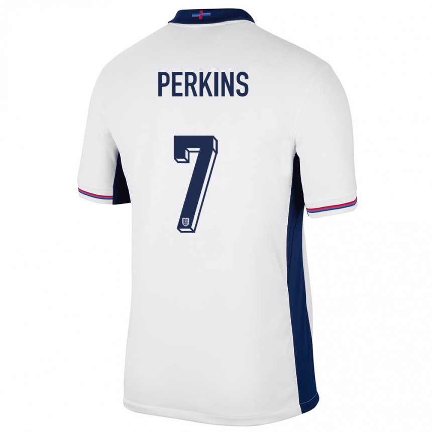 Kinder Fußball England Sonny Perkins #7 Weiß Heimtrikot Trikot 24-26 T-Shirt Luxemburg