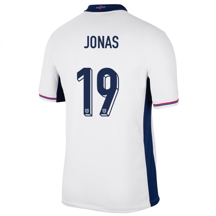 Kinder Fußball England Lee Jonas #19 Weiß Heimtrikot Trikot 24-26 T-Shirt Luxemburg
