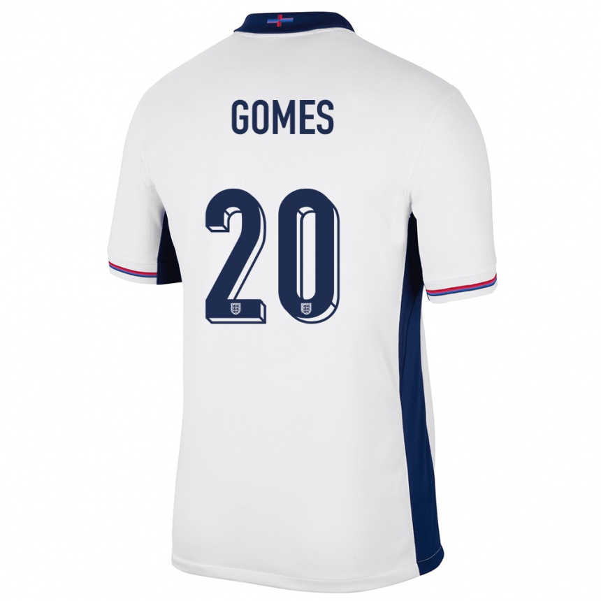 Kinder Fußball England Angel Gomes #20 Weiß Heimtrikot Trikot 24-26 T-Shirt Luxemburg