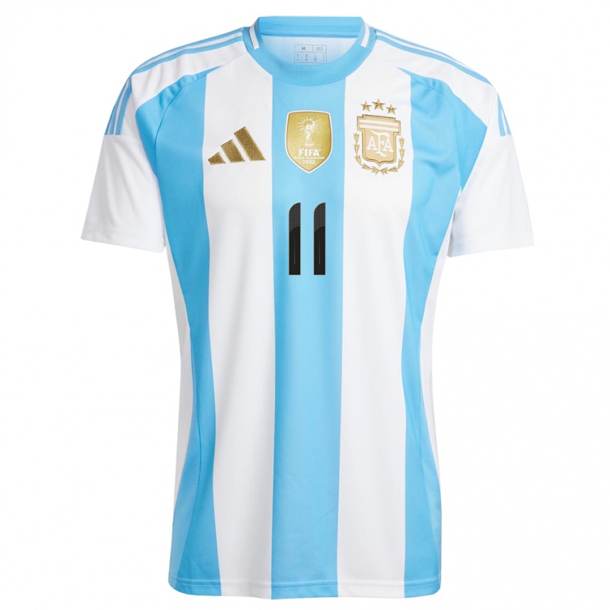 Kinder Fußball Argentinien Alejandro Garnacho #11 Weiß Blau Heimtrikot Trikot 24-26 T-Shirt Luxemburg