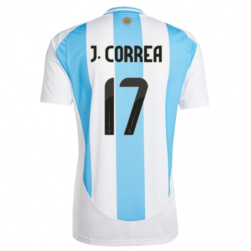 Kinder Fußball Argentinien Joaquin Correa #17 Weiß Blau Heimtrikot Trikot 24-26 T-Shirt Luxemburg