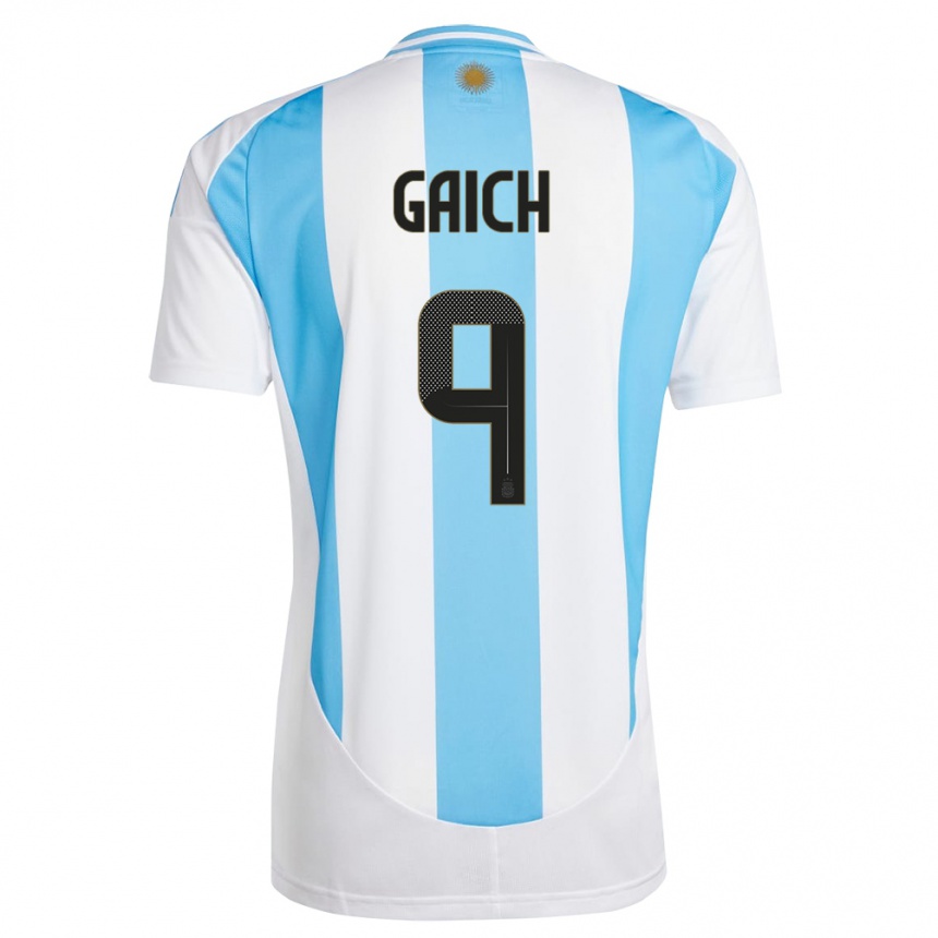 Kinder Fußball Argentinien Adolfo Gaich #9 Weiß Blau Heimtrikot Trikot 24-26 T-Shirt Luxemburg