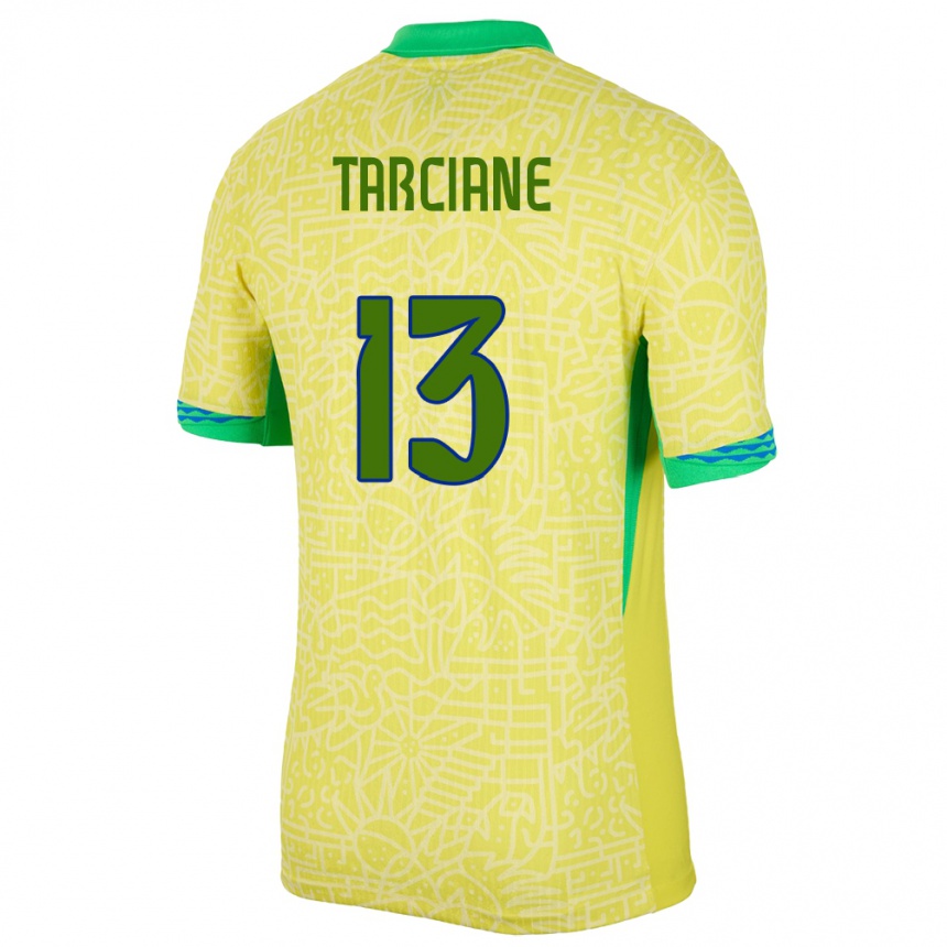 Kinder Fußball Brasilien Tarciane #13 Gelb Heimtrikot Trikot 24-26 T-Shirt Luxemburg