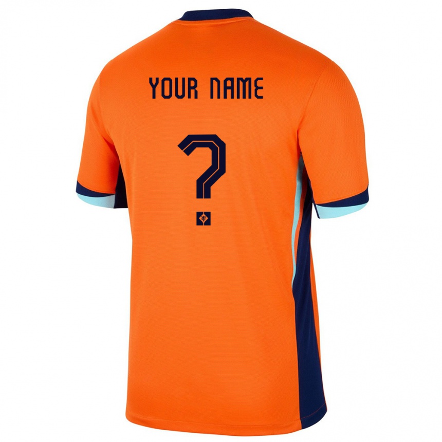 Kinder Fußball Niederlande Ihren Namen #0 Orange Heimtrikot Trikot 24-26 T-Shirt Luxemburg