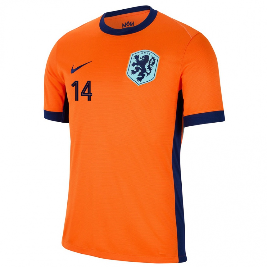 Kinder Fußball Niederlande Davy Klaassen #14 Orange Heimtrikot Trikot 24-26 T-Shirt Luxemburg