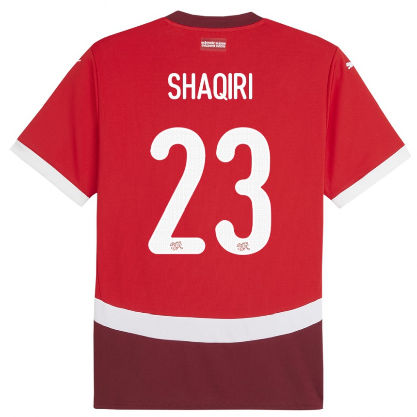 Kinder Fußball Schweiz Xherdan Shaqiri #23 Rot Heimtrikot Trikot 24-26 T-Shirt Luxemburg