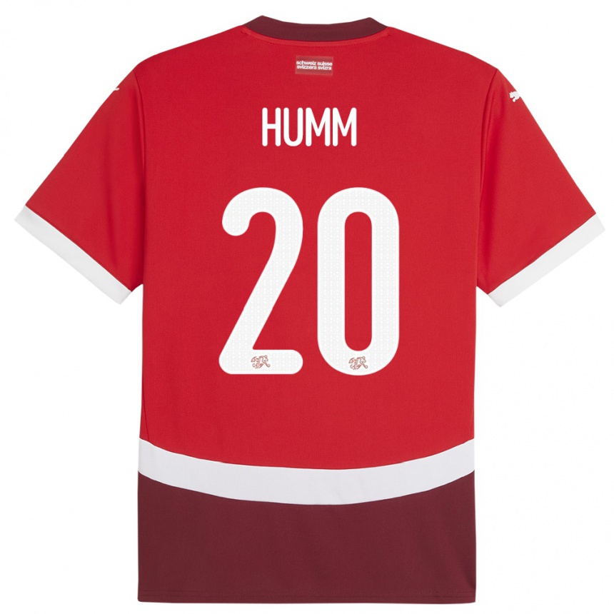 Kinder Fußball Schweiz Fabienne Humm #20 Rot Heimtrikot Trikot 24-26 T-Shirt Luxemburg
