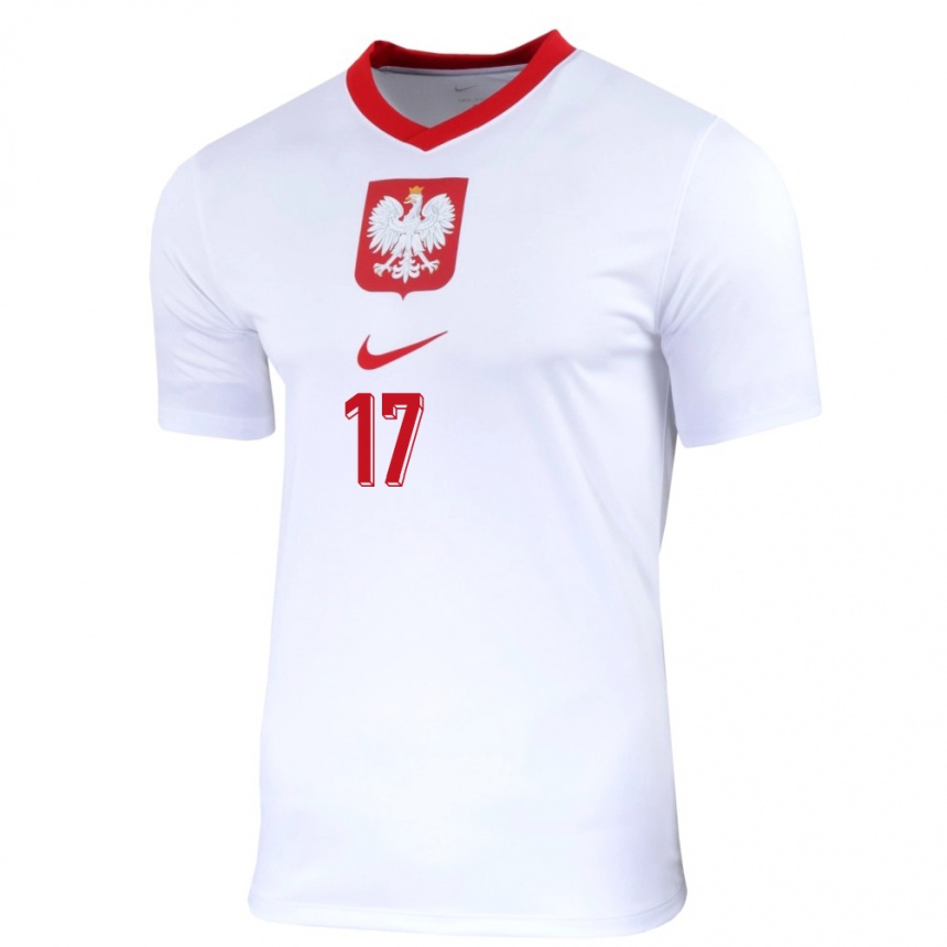 Kinder Fußball Polen Przemyslaw Frankowski #17 Weiß Heimtrikot Trikot 24-26 T-Shirt Luxemburg