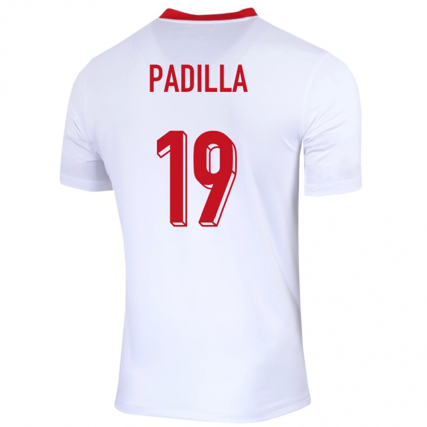 Kinder Fußball Polen Natalia Padilla #19 Weiß Heimtrikot Trikot 24-26 T-Shirt Luxemburg