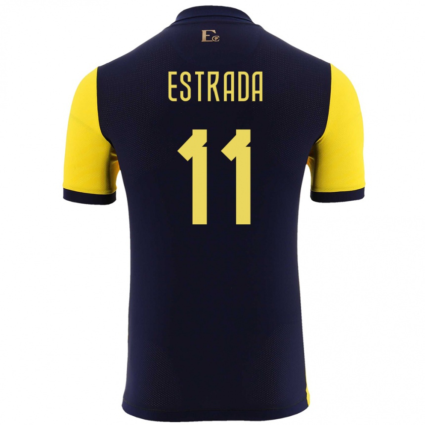 Kinder Fußball Ecuador Michael Estrada #11 Gelb Heimtrikot Trikot 24-26 T-Shirt Luxemburg