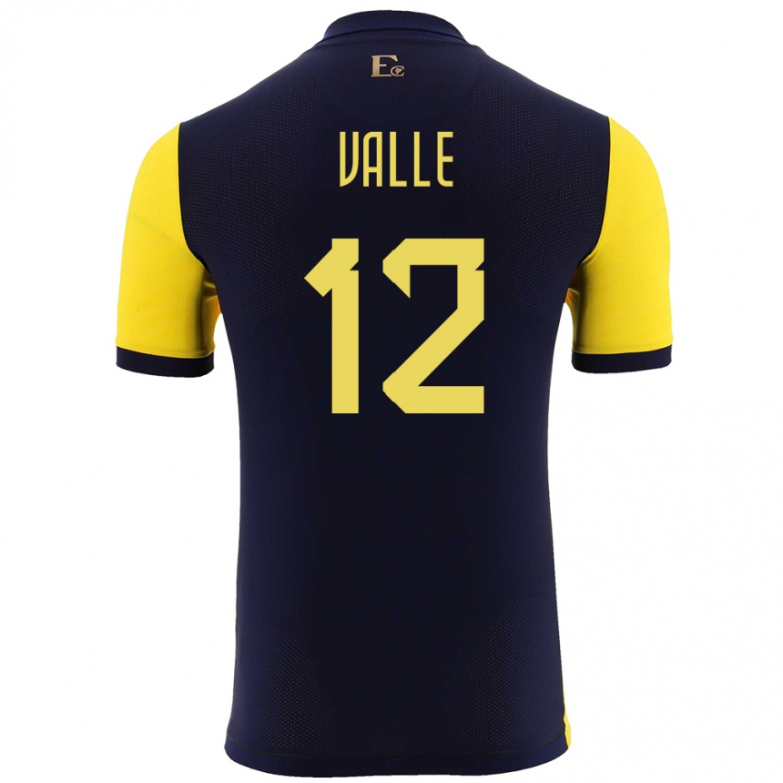 Kinder Fußball Ecuador Gonzalo Valle #12 Gelb Heimtrikot Trikot 24-26 T-Shirt Luxemburg