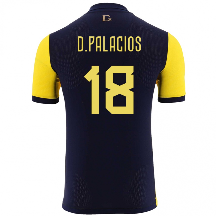 Kinder Fußball Ecuador Diego Palacios #18 Gelb Heimtrikot Trikot 24-26 T-Shirt Luxemburg