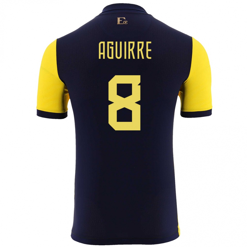 Kinder Fußball Ecuador Marthina Aguirre #8 Gelb Heimtrikot Trikot 24-26 T-Shirt Luxemburg