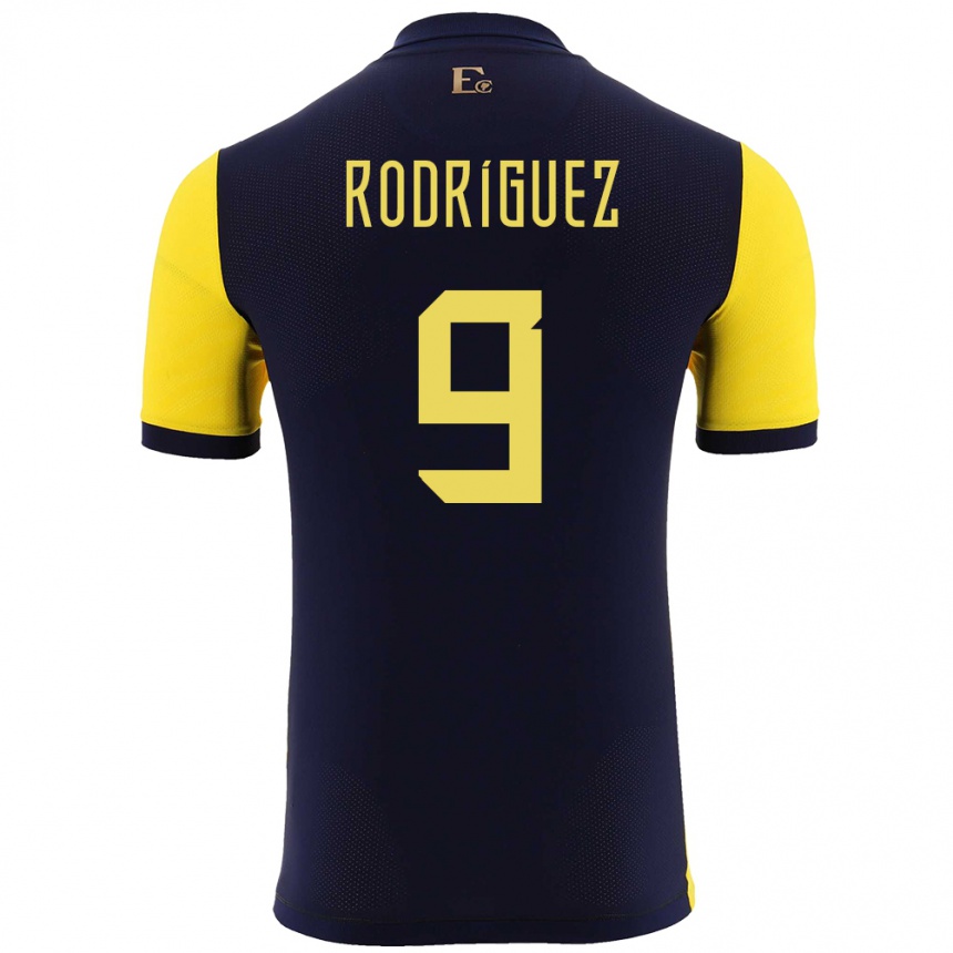 Kinder Fußball Ecuador Ingrid Rodriguez #9 Gelb Heimtrikot Trikot 24-26 T-Shirt Luxemburg
