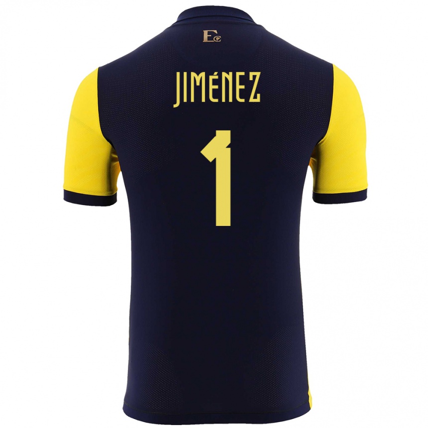 Kinder Fußball Ecuador Tony Jimenez #1 Gelb Heimtrikot Trikot 24-26 T-Shirt Luxemburg