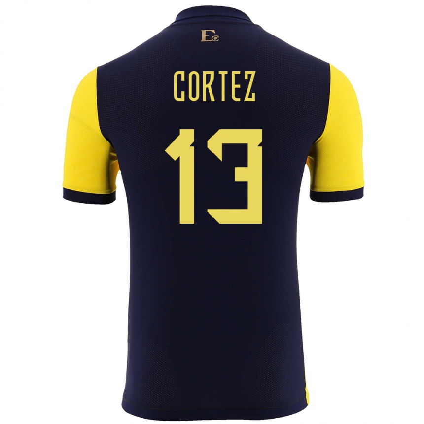 Kinder Fußball Ecuador Steven Cortez #13 Gelb Heimtrikot Trikot 24-26 T-Shirt Luxemburg
