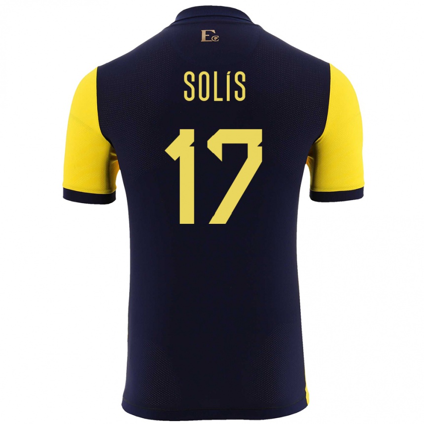 Kinder Fußball Ecuador Mathias Solis #17 Gelb Heimtrikot Trikot 24-26 T-Shirt Luxemburg