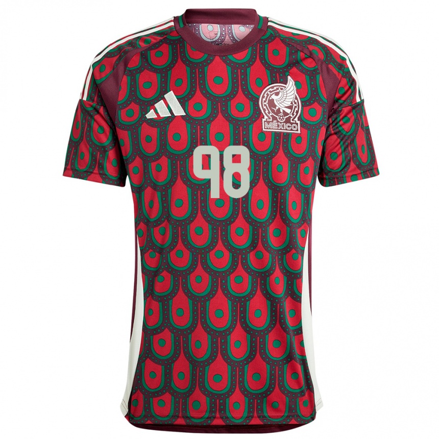 Kinder Fußball Mexiko Kinberly Guzman #98 Kastanienbraun Heimtrikot Trikot 24-26 T-Shirt Luxemburg