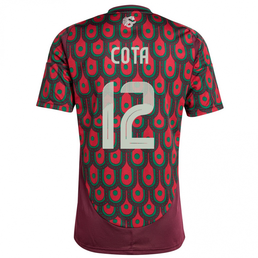 Kinder Fußball Mexiko Rodolfo Cota #12 Kastanienbraun Heimtrikot Trikot 24-26 T-Shirt Luxemburg