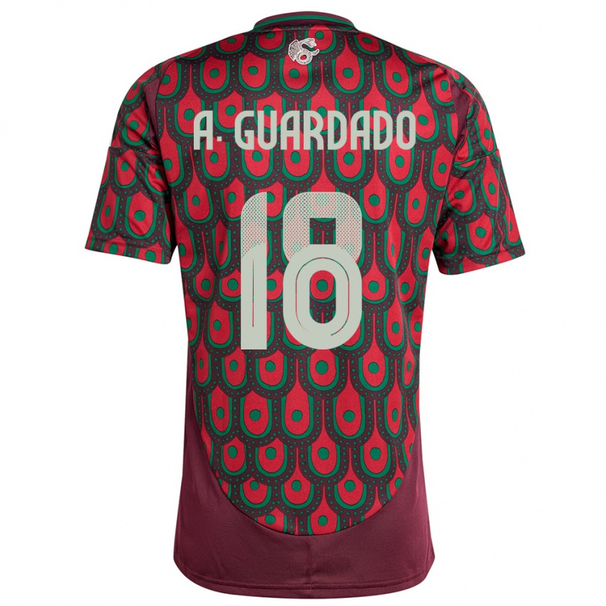 Kinder Fußball Mexiko Andres Guardado #18 Kastanienbraun Heimtrikot Trikot 24-26 T-Shirt Luxemburg