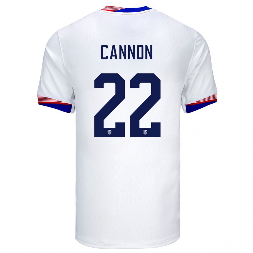 Kinder Fußball Vereinigte Staaten Reggie Cannon #22 Weiß Heimtrikot Trikot 24-26 T-Shirt Luxemburg