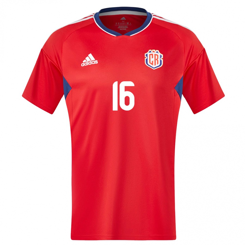 Kinder Fußball Costa Rica Andrey Salmeron #16 Rot Heimtrikot Trikot 24-26 T-Shirt Luxemburg
