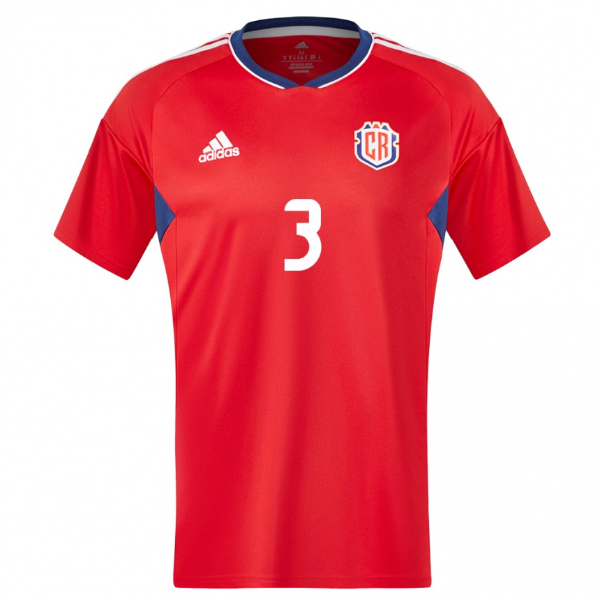 Kinder Fußball Costa Rica Juan Pablo Vargas #3 Rot Heimtrikot Trikot 24-26 T-Shirt Luxemburg