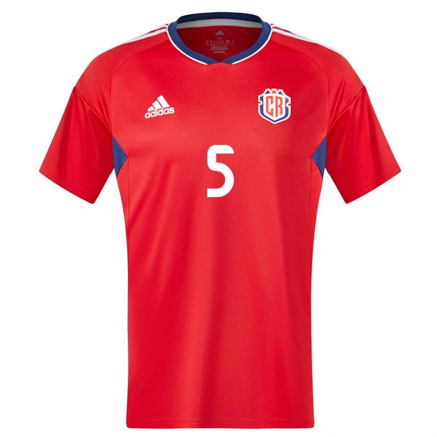 Kinder Fußball Costa Rica Valeria Del Campo #5 Rot Heimtrikot Trikot 24-26 T-Shirt Luxemburg