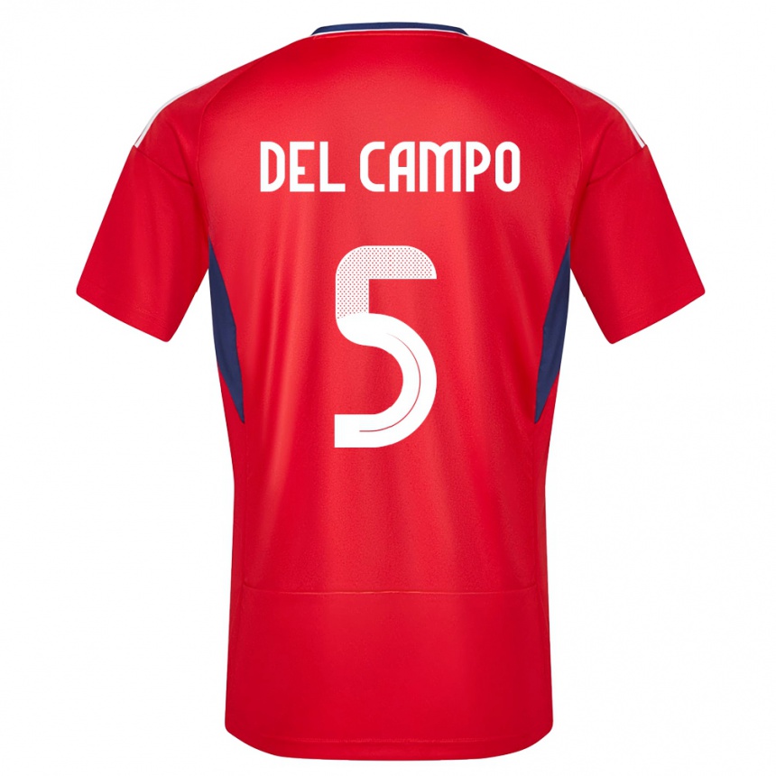 Kinder Fußball Costa Rica Valeria Del Campo #5 Rot Heimtrikot Trikot 24-26 T-Shirt Luxemburg