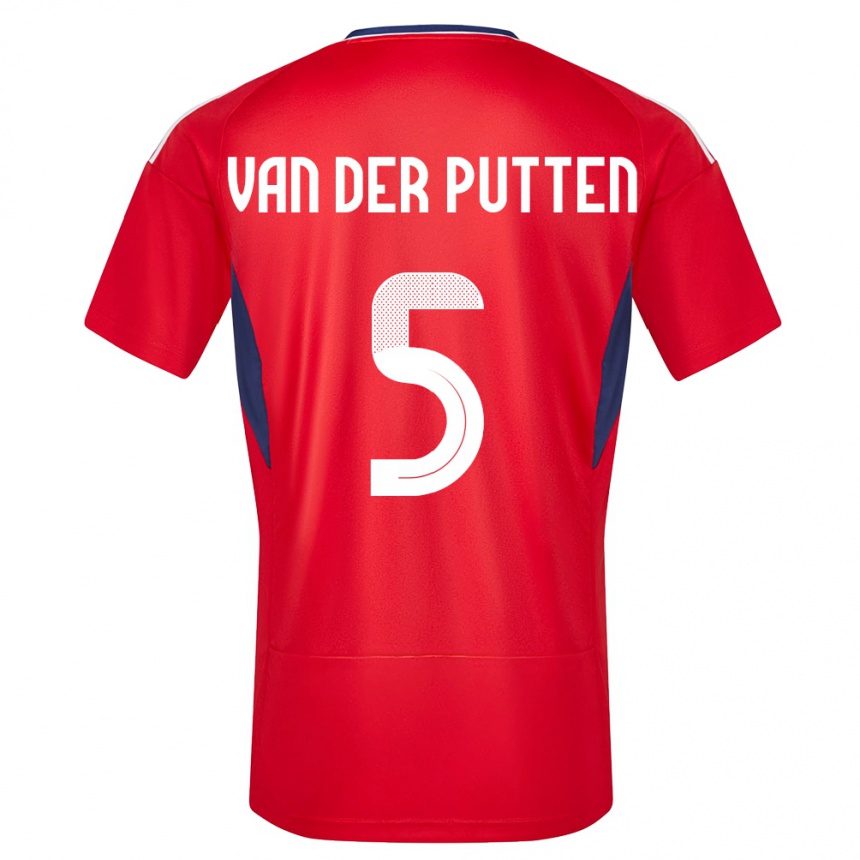 Kinder Fußball Costa Rica Santiago Van Der Putten #5 Rot Heimtrikot Trikot 24-26 T-Shirt Luxemburg