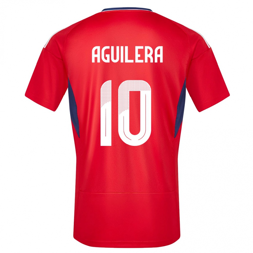 Kinder Fußball Costa Rica Brandon Aguilera #10 Rot Heimtrikot Trikot 24-26 T-Shirt Luxemburg