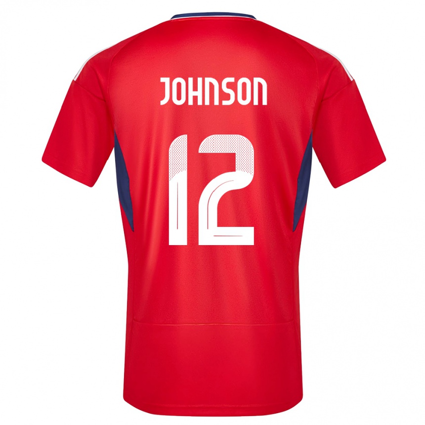 Kinder Fußball Costa Rica Shawn Johnson #12 Rot Heimtrikot Trikot 24-26 T-Shirt Luxemburg