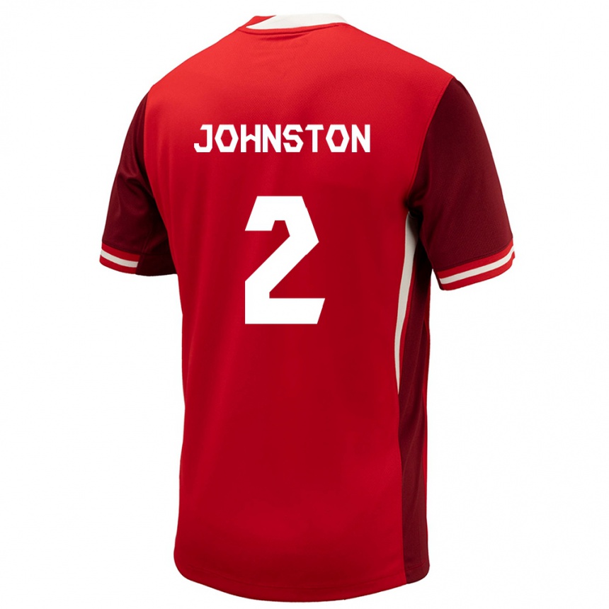 Kinder Fußball Kanada Alistair Johnston #2 Rot Heimtrikot Trikot 24-26 T-Shirt Luxemburg