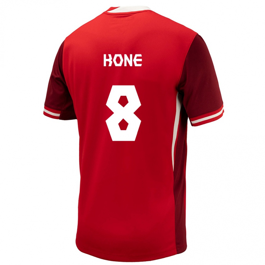 Kinder Fußball Kanada Ismael Kone #8 Rot Heimtrikot Trikot 24-26 T-Shirt Luxemburg
