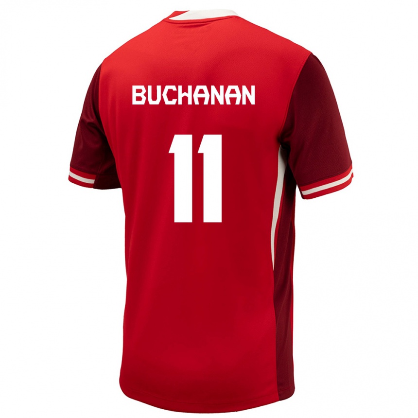 Kinder Fußball Kanada Tajon Buchanan #11 Rot Heimtrikot Trikot 24-26 T-Shirt Luxemburg