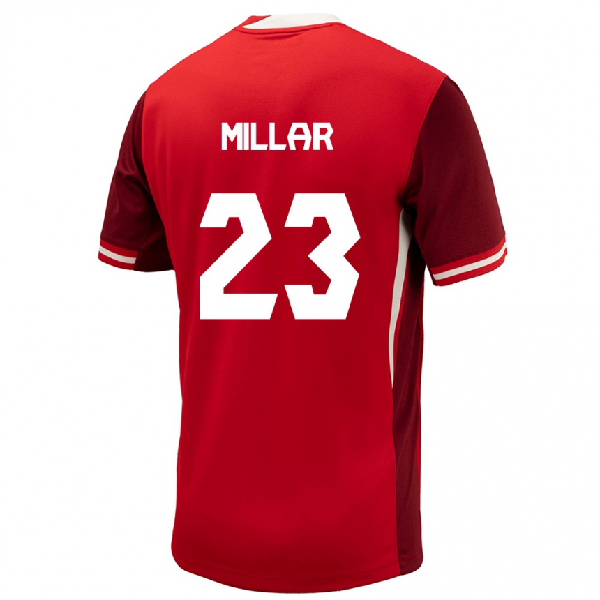 Kinder Fußball Kanada Liam Millar #23 Rot Heimtrikot Trikot 24-26 T-Shirt Luxemburg