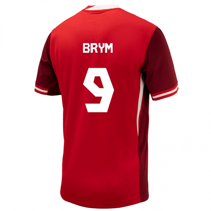 Kinder Fußball Kanada Charles Andreas Brym #9 Rot Heimtrikot Trikot 24-26 T-Shirt Luxemburg