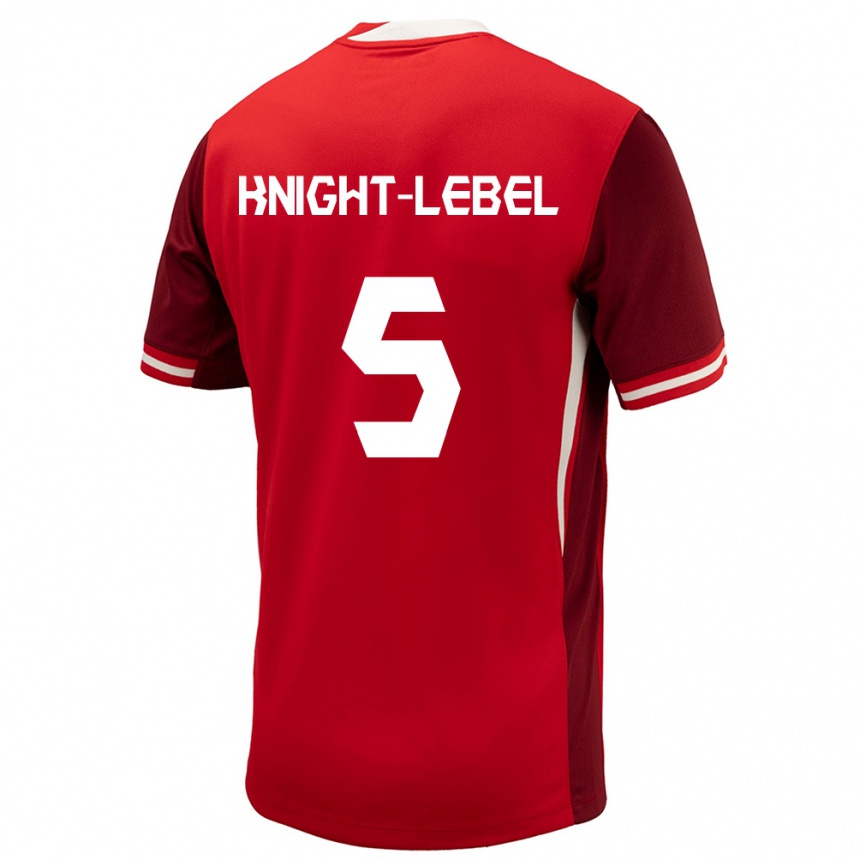 Kinder Fußball Kanada Jamie Knight Lebel #5 Rot Heimtrikot Trikot 24-26 T-Shirt Luxemburg