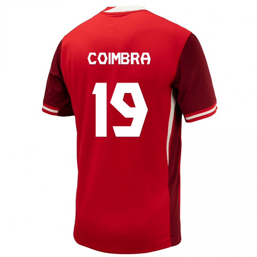 Kinder Fußball Kanada Tiago Coimbra #19 Rot Heimtrikot Trikot 24-26 T-Shirt Luxemburg