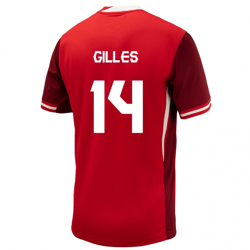 Kinder Fußball Kanada Vanessa Gilles #14 Rot Heimtrikot Trikot 24-26 T-Shirt Luxemburg