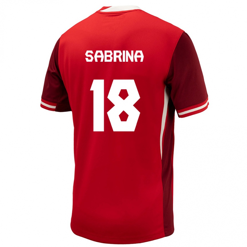 Kinder Fußball Kanada Sabrina D Angelo #18 Rot Heimtrikot Trikot 24-26 T-Shirt Luxemburg