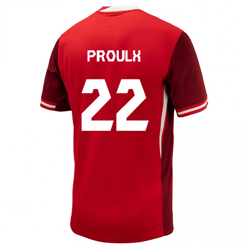 Kinder Fußball Kanada Lysianne Proulx #22 Rot Heimtrikot Trikot 24-26 T-Shirt Luxemburg
