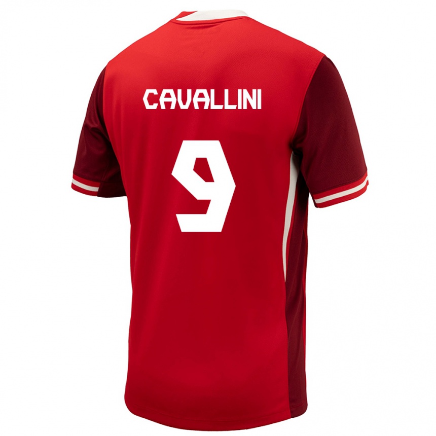 Kinder Fußball Kanada Lucas Cavallini #9 Rot Heimtrikot Trikot 24-26 T-Shirt Luxemburg